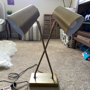 Set of Two Brass Gold Bronze lamps